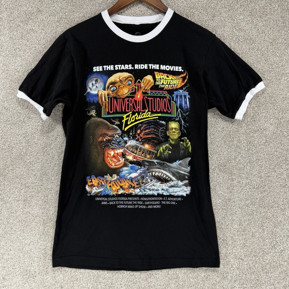 Universal Studios Florida Graphic Retro Movie Marquee Ringer T-Shirt M NWOT‎